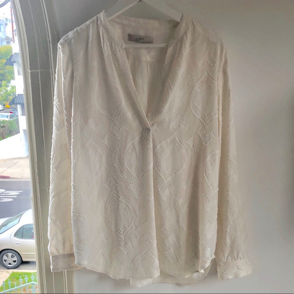 Ivory Brocade Blouse